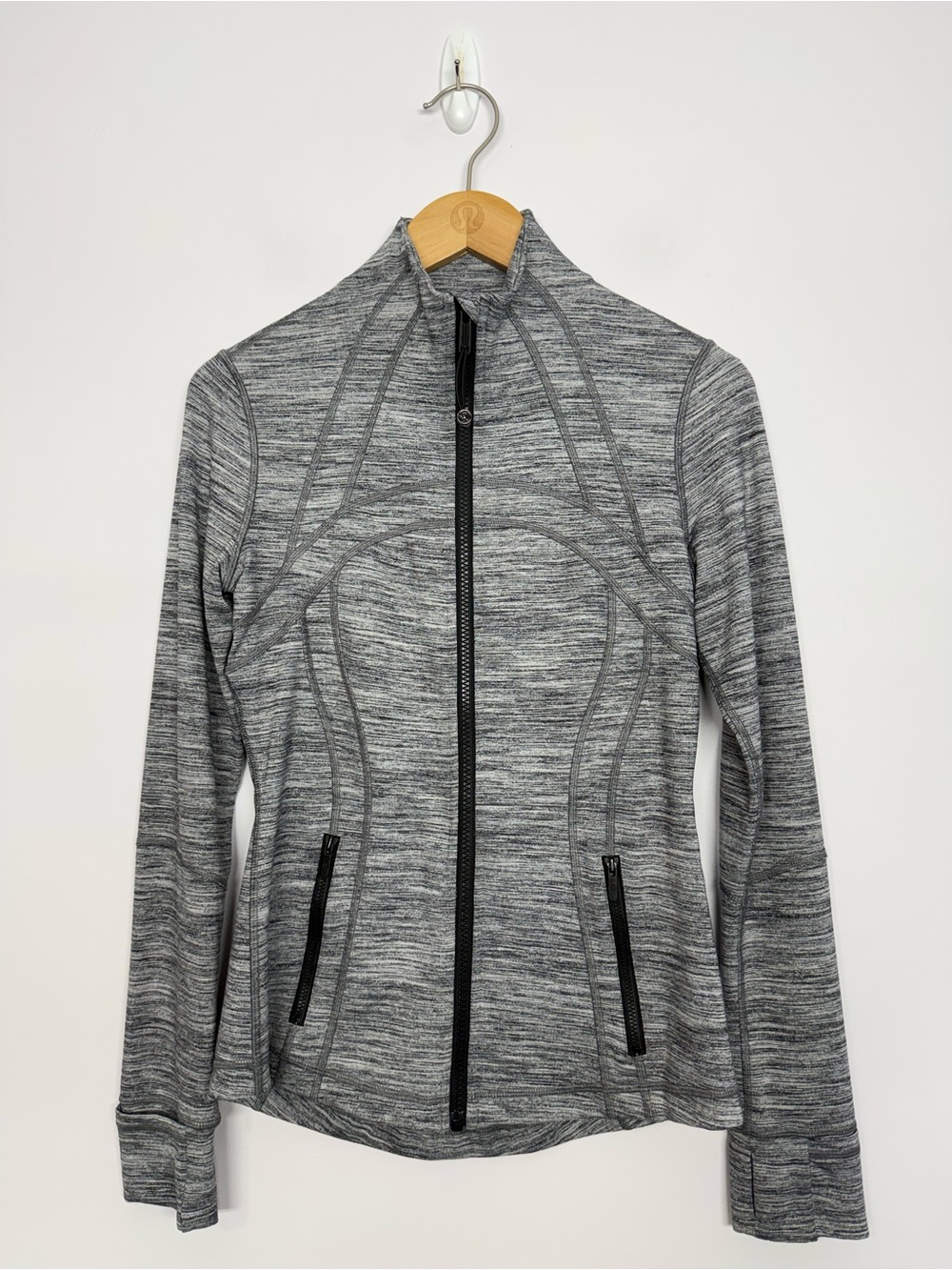 71: Lululemon Define Jacket Space Dye Camo Seal Grey Deep Coal Size 6